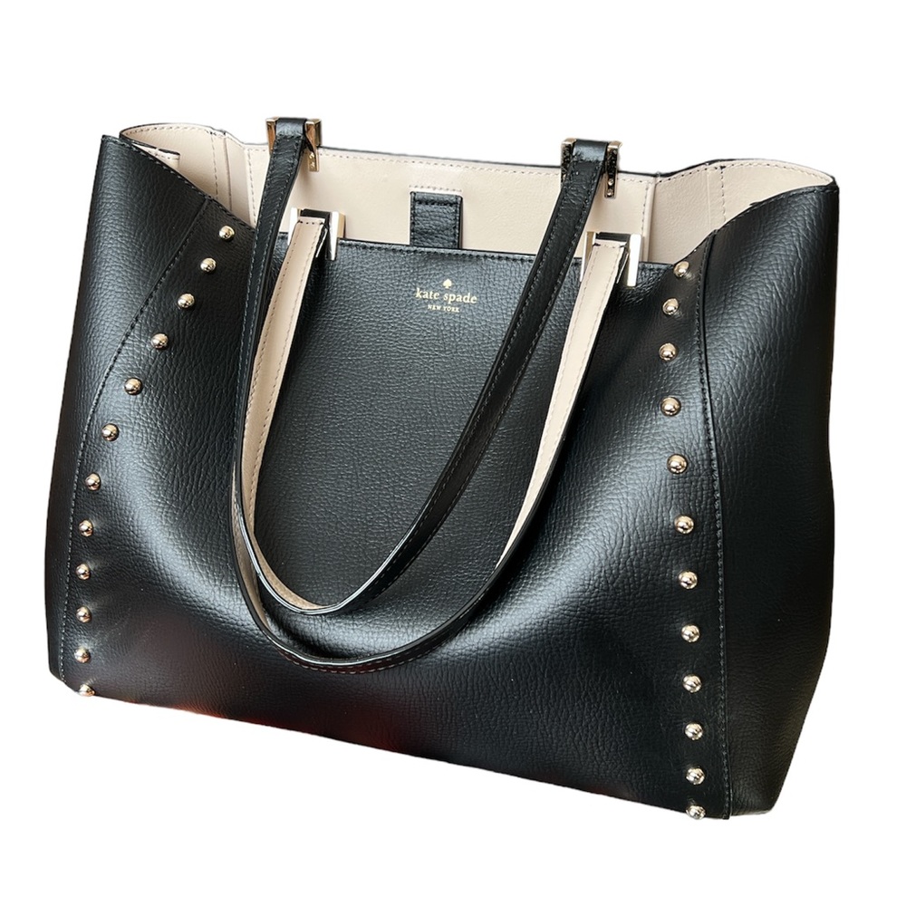 Kate Spade Black and Cream Studded Shoulder Bag